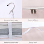 Surblue Hanging Shelves Travel Storage Bag Compression Packing Cube for Suitcase Collapsible with Extension Layer Large Capacity, Pink,XL - Image 6