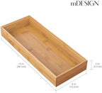 mDesign Wooden Bamboo Drawer Organizer - 15" Long Stackable Storage Box Tray for Kitchen Drawers/Cabinet - Utensil, Silverware, Spatula, and Flatware Holder - Echo Collection - 4 Pack, Natural Wood - Image 4