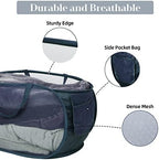 4 Pack Collapsible Laundry Baskets, Foldable Laundry Basket with Pocket, Durable Pop Up Hampers, Reinforced Handles Dirty Clothes Hamper for Laundry, Bedroom, Bathroom, Dorm, Travel or Camping Navy - Image 5