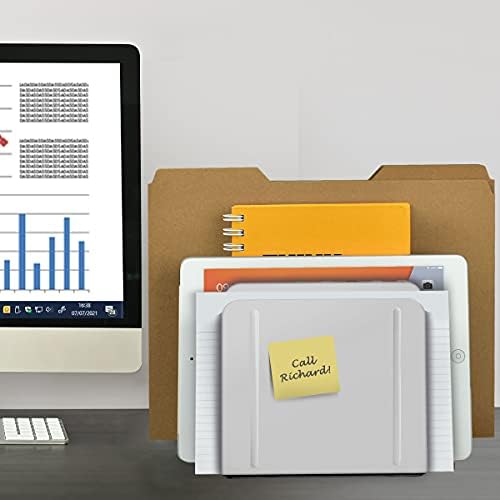 Acrimet 4-Section File Sorter Vertical, Metal Desktop Organizer, White - Image 3