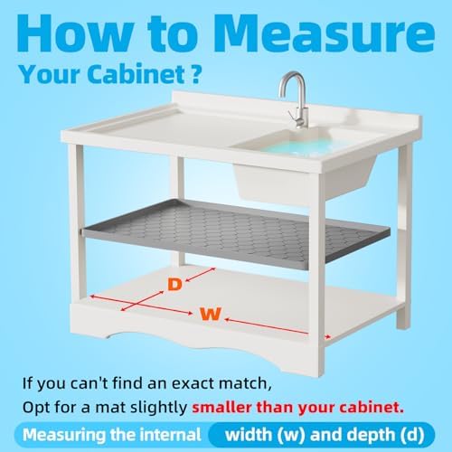 Winisok Waterproof Under Sink Mat 34" x 19", Silicone Mat, Beige - Image 6