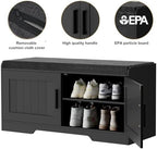 Homleke Shoe Storage Bench, 2 Doors & Thickened Padded Seat Cushion - Image 7