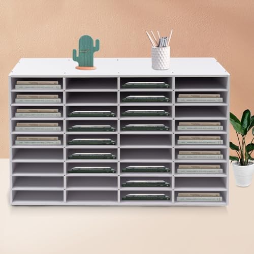 36-Slots File Organizer Box, Desktop File with Adjustable Shelves, Mailbox Paper Organizer for Office, Home, Classroom, Mailrooms Organization - Image 4