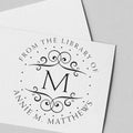 Custom Made Name and Book Stamp - PSI Pre-Inked Dotted Monogram Customized Library Stamp for Imams - Bookplate Stamp - Custom Book Stamp for Personal Libraries - Ideal Gift for Imams and Scholars by AcornSalesCo