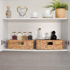 Rectangular Wicker Shelf Basket, Square Water Hyacinth Woven Storage Basket - Image 4
