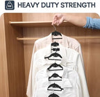 Velvet Stackable Hangers 50 Pack Space Saving Cascading Hook Black - Image 4