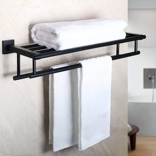 Alise Double Towel Rack for Bathroom Wall Mounted 24 Inch,Matte Black by Alise