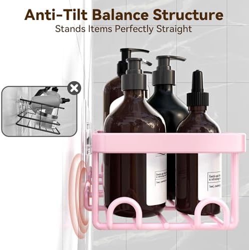 YASONIC Shower Caddy Adhesive, Rustproof Shower Organizer, Wall Shower Rack - Image 7