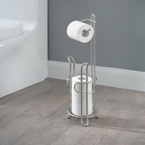 SunnyPoint Bathroom Toilet Tissue Paper Roll Storage Holder Stand with Reserve, The Reserve Area Has Enough Space to Store Mega Rolls (SN) - Image 2