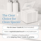CLEAN SKIN CLUB Clear Acrylic Box for Clean Towels XL (NOT Included), Container For 50 Disposable Clean Towels XL, Face Towelettes Bathroom Counter Storage, Bin for Cleansing Facial Dry Wipes - Image 2