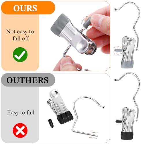 Yinder 150 Pcs Boot Hanger Clips Laundry Hooks Stainless Steel Hooks,Gray - Image 3
