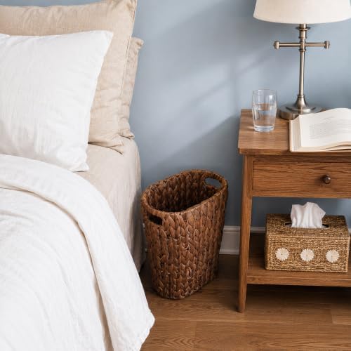 Coeusy Wicker Trash Can,Rattan Waste Basket for Bathroom,Bedroom,5 Gallon - Image 4