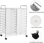 Giantex Storage Drawer Carts, 20-Drawer Organizer, Utility Cart on Wheels, Semi-Transparent Multipurpose Cart for Home Office School Supplies Tools Scrapbook Paper - Image 7