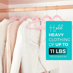 HOUSE DAY Premium Velvet Hangers 100 Pack Light Pink, Non-Slip Flocked Felt Hangers, Sturdy Clothes Hanger with 360° Rotatable Hook, Heavy Duty Durable Slim Coat Hanger for Closet Space Saving - Image 6