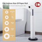 BAGNOLUX Bathroom Toilet Paper Holder Stand with Reserve, SUS304 Stainless Steel Rustproof Pedestal Tissue Roll Holder Heavy Duty (Matte Black) - Image 5
