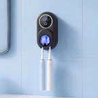 Toothbrush Holders for Bathroom, Toothbrush Sanitizer Holder Tooth Brush Wall-Mounted Cleaner Organizer Auto-Inductive Cover, Air Drying Fits Most Electric, Manual, Kids’ Toothbrushes - Black by Unknown