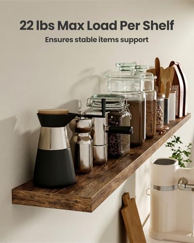 Amada 35.4" Floating Shelves for Wall Decor & Storage, Set of 3, Brown - Image 5