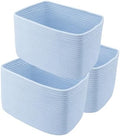 XUANGUO Woven Cotton Rope Storage Baskets 15x10x9.3" 3 Pack Light Blue by XUANGUO