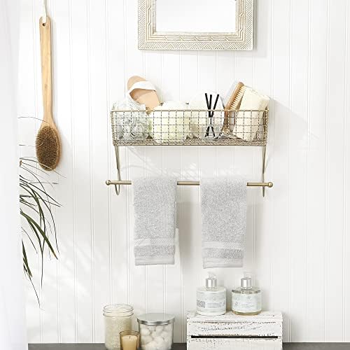 DII Rustic Bathroom Décor, Metal Storage, Large Towel Bar, Gold - Image 4