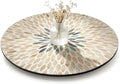 13.4" Mother of Pearl Lazy Susan, Table Centerpiece Round Shell Decorative Lazy Susan Turntable Rotating Tray Organizer for Cabinet Counter Gift Kitchen Office Cafe Home Decor (Beige Blue) by Abyjifar