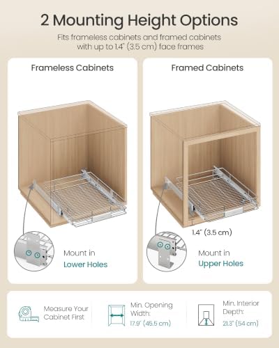 SONGMICS Pull Out Cabinet Organizer 17.3W x 21.3" D, Easy Pull-Out - Image 4