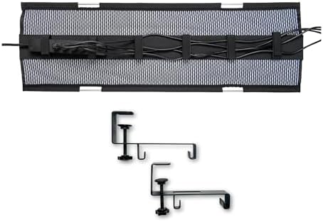 Perfect POSTURE Mesh Cable Organizer – Clamp-Mounted Under Desk Cable Management, Flexible Mesh, Easy-Access Design, & Standing Desk Compatible – 38” (White) - Image 4