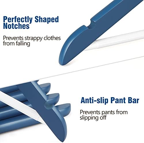 TOPIA HANGER Premium Wooden Hangers 16 Pack Blue/White Coat Hangers - Image 3