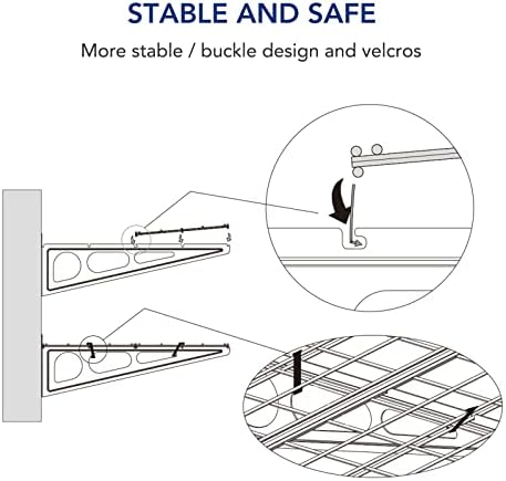 FLEXIMOUNTS 2-Pack 1x3 ft Garage Wall Shelving, Include 8 Bike Hooks, Black - Image 6