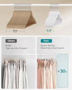 SONGMICS Velvet Hangers 50 Pack, Non-Slip Clothes Hangers, Space-Saving - Image 4