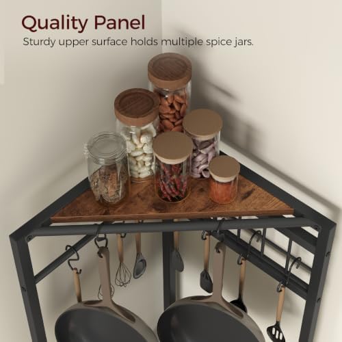 MAHANCRIS 4-Tier Pot Rack, Freestanding Pot and Pan Organizer with Hooks - Image 4