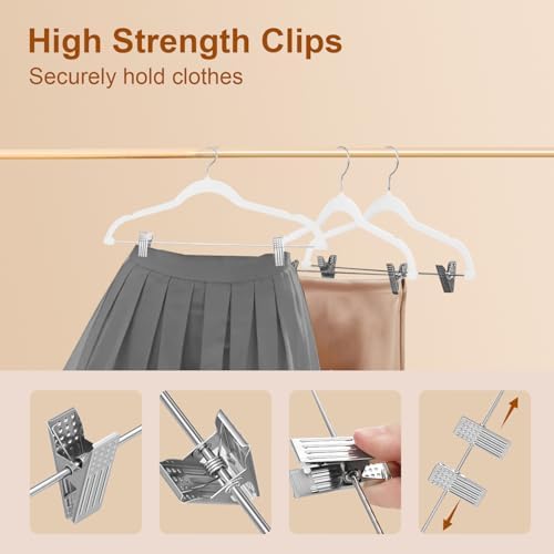 Stormix Baby Velvet Hangers with Adjusted Clips Non-Slip 24 Pack - Image 5