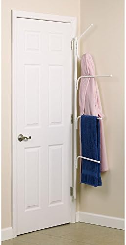 Household Essentials Hinge-It Clutterbuster Valet Family Towel Bar, White - Image 3