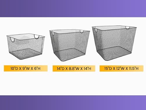 YBM HOME Kitchen Pantry Organizer Wire Basket for Shelves, Pantry, and Cabinets, Mesh Open Metal Storage Bin for Organizing Household, Office, and Laundry Supplies, 11 x 5.5 x 5 in, Pack of 6 - Image 6
