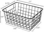 11" Upright Freezer Storage Baskets, Black Wire Storage Bins Small Bakset for Freezer, Pantry, Bathroom Organizing, Set of 4 - Image 2