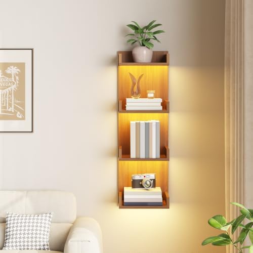 HOOBRO Floating Wall Shelves with LED Lights, Floating Shelf Wall Mounted - Image 2