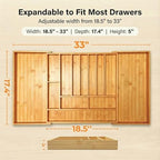 18.5"-33" Expandable Bamboo Silverware Utensil Drawer Organizer - Image 2
