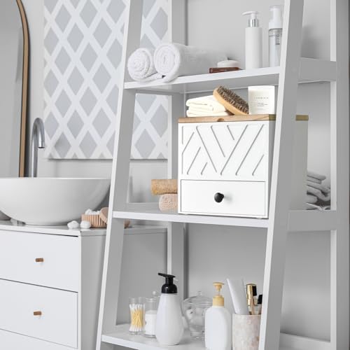 Tampon Holder for Bathroom Decor, Feminine Product Organizer with Lid and Drawer, Shark Week Tampon Storage, Wood Pad and Tampon Organizer for Toilet Organizer, Bathroom Accessories Box for Girl Stuff - Image 3