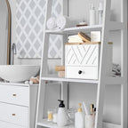 Tampon Holder for Bathroom Decor, Feminine Product Organizer with Lid and Drawer, Shark Week Tampon Storage, Wood Pad and Tampon Organizer for Toilet Organizer, Bathroom Accessories Box for Girl Stuff - Image 3