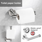 10 Pieces Brushed Nickel Bathroom Hardware Set Include 16inch Towel Bar,4pcsTowel Hooks,Toilet Paper Holder,Hand Towel Ring Round SUS304 Stainless Steel Bathroom Accessories Set - Image 4