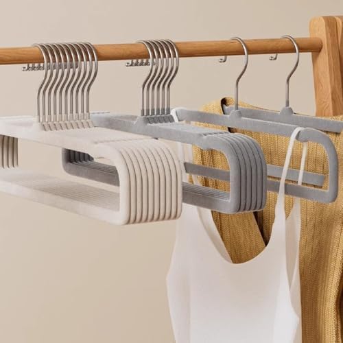 Grey Velvet Hangers Non-Slip 20 Pack Felt Hangers for Pants Trouser Hanger - Image 4