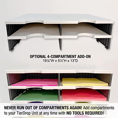 Ultimate Office TierDrop Desktop Organizer Sorter, 4 Compartment, 2-Wide - Image 5
