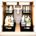 Apex & Co. 2-Tier Under Sink Organizer with Pull-Out Sliding Drawer, 1 Pack – Heavy-Duty Carbon Steel, Rust-Resistant Coating, Cabinet Storage for Kitchen & Bathroom by Unknown