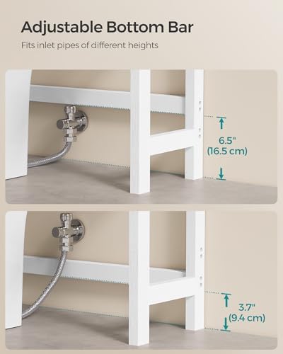 SONGMICS 3-Tier Bamboo Over The Toilet Storage, Adjustable Shelf, 66.9''H - Image 5