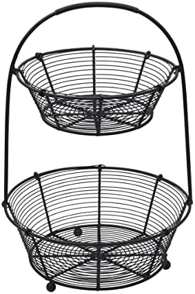 Gourmet Basics by Mikasa Tulsa Fruit Metal Storage Basket, 2-Tier - Image 2
