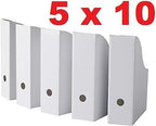ROYALNA (50 PACK) White Magazine File Folder Holder, Magazine Organizer, Document Organizer, Storage Box (50) - Image 2