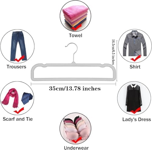 20 Pack Velvet Pants Hangers for Closet Space Saving, Thin Hanger (Black) - Image 5