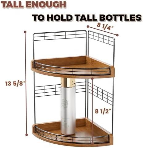 Bathroom Countertop Corner Organizer for Small Spaces, 2-Tier Counter Shelf - Image 2
