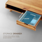 Tinamo Acacia Monitor Stand with Drawer, Multi-Purpose Storage (Patented) - Image 4