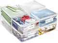 Plastic Storage Bags with Easy-Glide Zipper, Pack of 8, Durable Clear Vinyl Zippered Storage Bags for Clothes Sweaters Comforters Blankets Sheets Bedding (21.6 x 13.7 x 12.4 Inch, Transparent White) by Kikerike