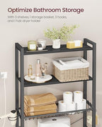 VASAGLE 3-Tier Over the Toilet Storage, Adjustable Shelves, Basket, 63''H - Image 4